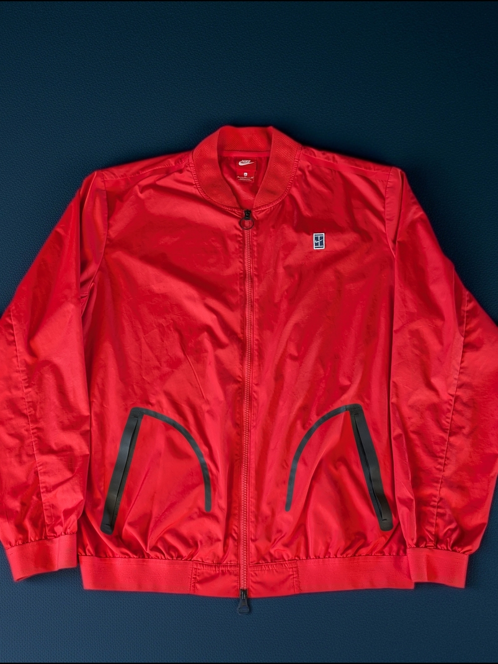 Nike‎ court Bomber Tennis Jacket Men's XL Red Windbreaker Waterproof Warm Up